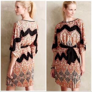 Anthropologie Fleur Wood Paisley Print Dress
